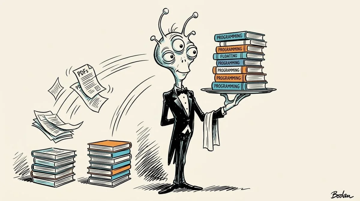 From a chaotic folder to a study roadmap: how AI organized over 350 programming books for me